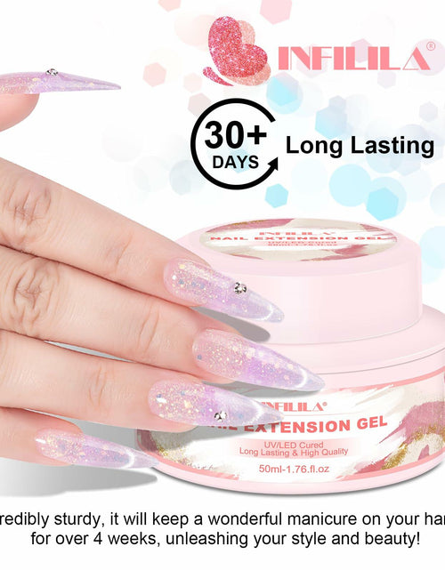 Load image into Gallery viewer, NXJ INFILILA Purple Glitter Poly Nail Gel Builder Glossy Thickening P12 15ML
