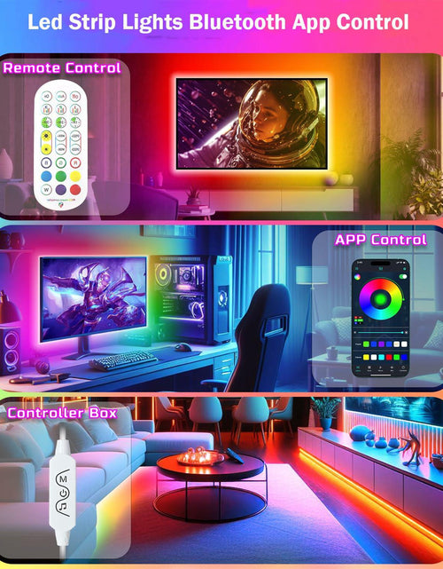 Load image into Gallery viewer, DTQJ 33FT IC-RGB LED Strip Lights Bluetooth Remote USB RGB Multi-Color
