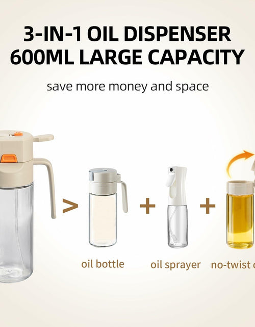 Load image into Gallery viewer, MDZF SWEET HOME Oil Sprayer 2-in-1 21oz Glass Olive Oil Dispenser Grey Panda
