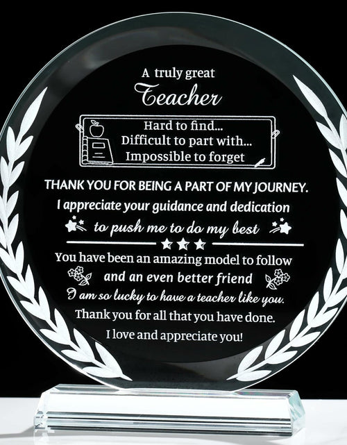 Load image into Gallery viewer, Movdyka Teacher Appreciation Crystal Plaque Decor Clear Circle
