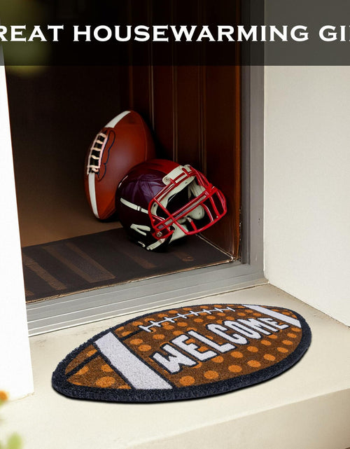 Load image into Gallery viewer, MAINEVENT Fall Football Door Mat 30x17 Inch Outdoor Coir Welcome Rug
