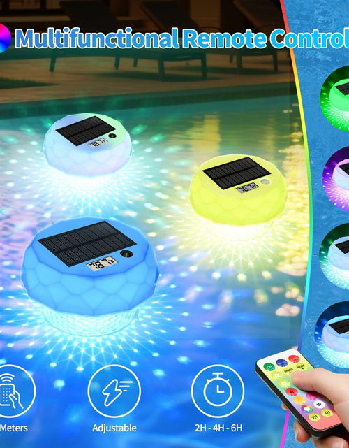 Load image into Gallery viewer, Glarepo Digital Pool Thermometer Floating Large LCD Solar Powered Colorful 1in
