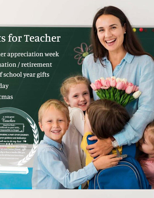 Load image into Gallery viewer, Movdyka Teacher Appreciation Crystal Plaque Decor Clear Circle
