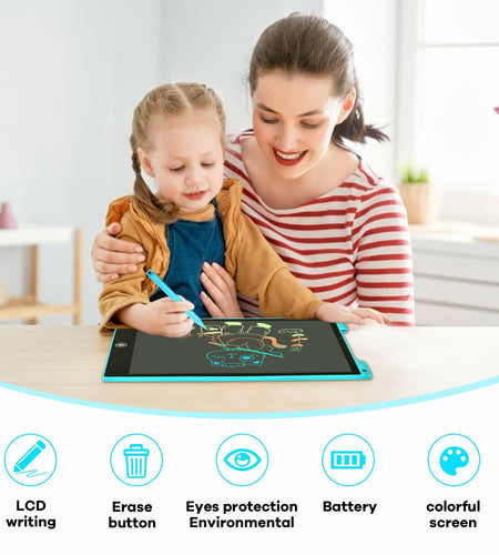 pbeknco 2 Pack 12 Inch LCD Writing Tablet Colorful Doodle Board Educational