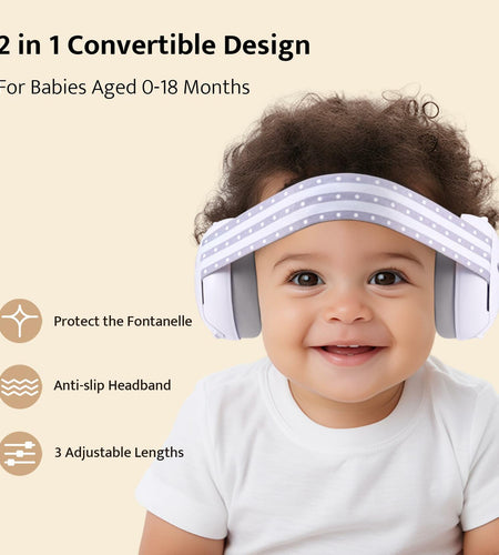 ALICHIC 2-in-1 Convertible Baby Noise Cancelling Earmuffs Infant Toddler