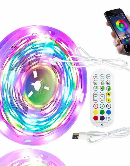 Load image into Gallery viewer, DTQJ 33FT IC-RGB LED Strip Lights Bluetooth Remote USB RGB Multi-Color
