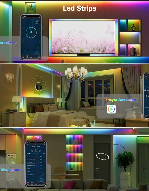 Load image into Gallery viewer, DTQJ 33FT IC-RGB LED Strip Lights Bluetooth Remote USB RGB Multi-Color
