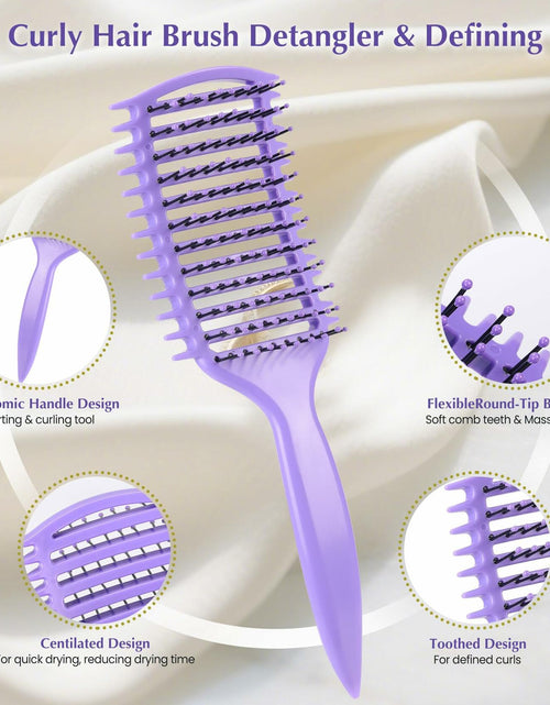 Load image into Gallery viewer, manrator Curl Defining Brush Purple Vented Detangling Frizz Control Hair

