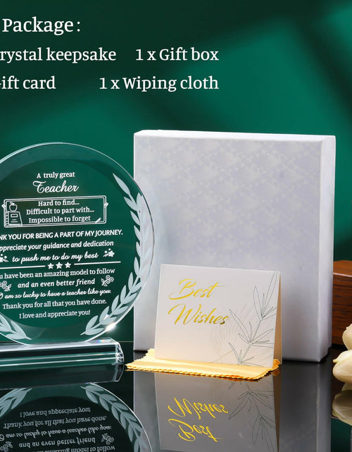 Load image into Gallery viewer, Movdyka Teacher Appreciation Crystal Plaque Decor Clear Circle

