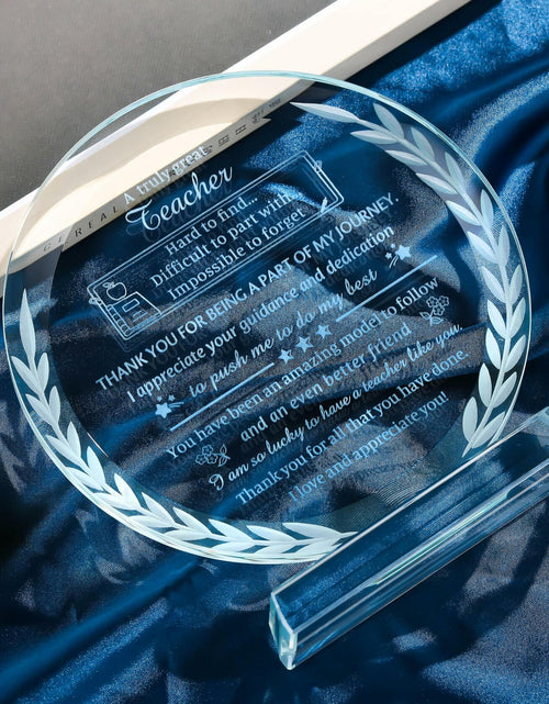 Load image into Gallery viewer, Movdyka Teacher Appreciation Crystal Plaque Decor Clear Circle
