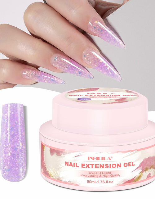 Load image into Gallery viewer, NXJ INFILILA Purple Glitter Poly Nail Gel Builder Glossy Thickening P12 15ML
