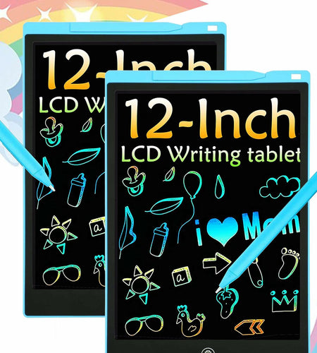 pbeknco 2 Pack 12 Inch LCD Writing Tablet Colorful Doodle Board Educational