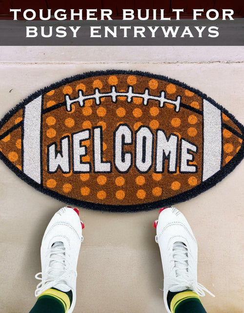 Load image into Gallery viewer, MAINEVENT Fall Football Door Mat 30x17 Inch Outdoor Coir Welcome Rug
