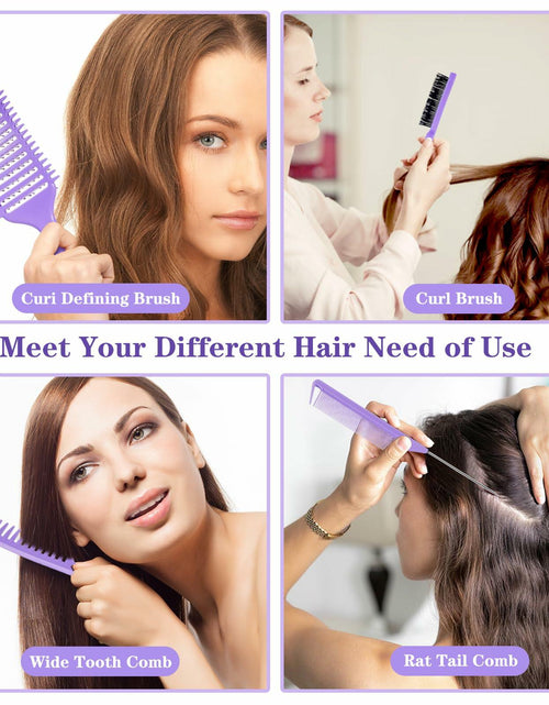 Load image into Gallery viewer, manrator Curl Defining Brush Purple Vented Detangling Frizz Control Hair
