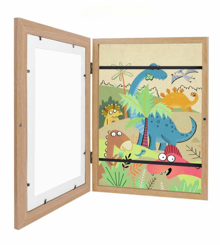 OAICAI Kids Art Frame A4 12.59x9.44 Log Color Dinosaur Minimalist 1PC