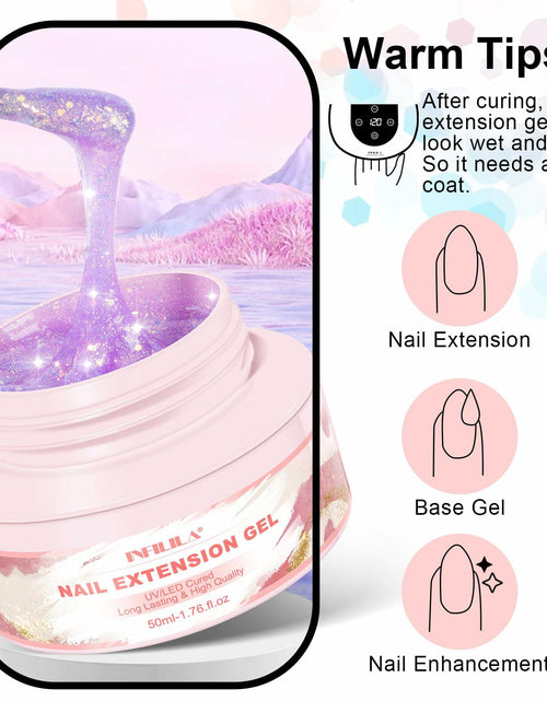 Load image into Gallery viewer, NXJ INFILILA Purple Glitter Poly Nail Gel Builder Glossy Thickening P12 15ML
