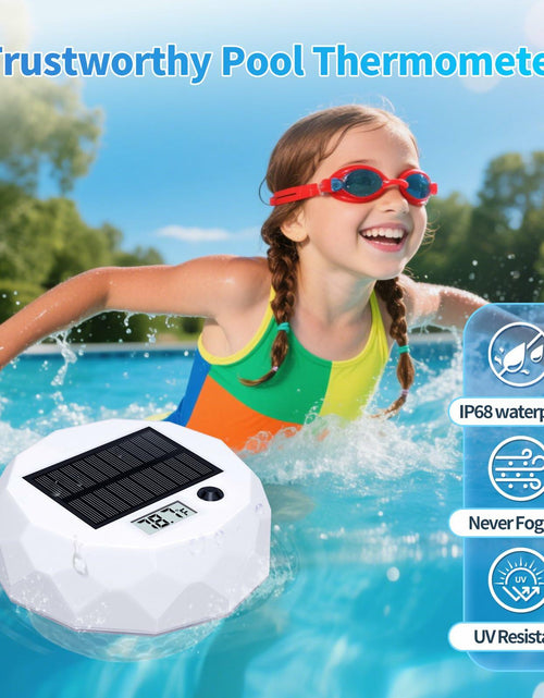 Load image into Gallery viewer, Glarepo Digital Pool Thermometer Floating Large LCD Solar Powered Colorful 1in
