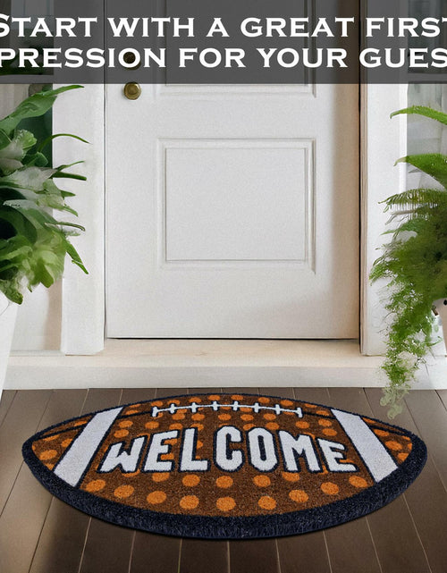 Load image into Gallery viewer, MAINEVENT Fall Football Door Mat 30x17 Inch Outdoor Coir Welcome Rug
