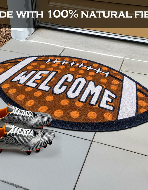 Load image into Gallery viewer, MAINEVENT Fall Football Door Mat 30x17 Inch Outdoor Coir Welcome Rug
