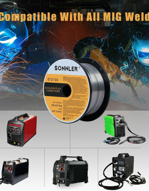 Load image into Gallery viewer, SONNLER Flux Core Welding Wire E71T-GS .030 0.8mm 2LB Carbon Steel

