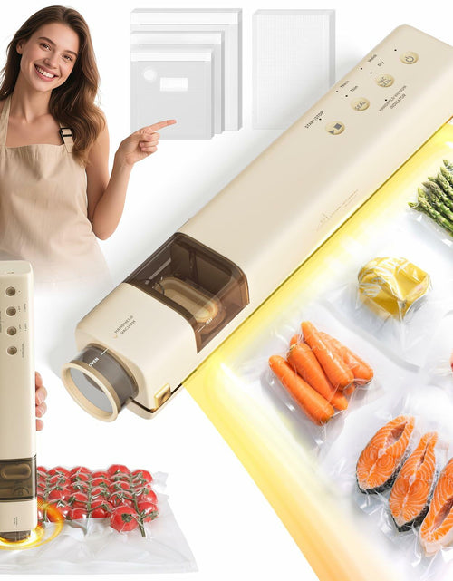 Load image into Gallery viewer, EUUZ 2-in-1 Vacuum Sealer with 40 Bags, Automatic, Beige, Handheld &amp; Countertop
