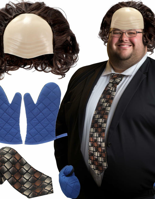 Load image into Gallery viewer, Yearntown Halloween Bald Man Costume Set Brown Wig Bald Cap Gloves One Size
