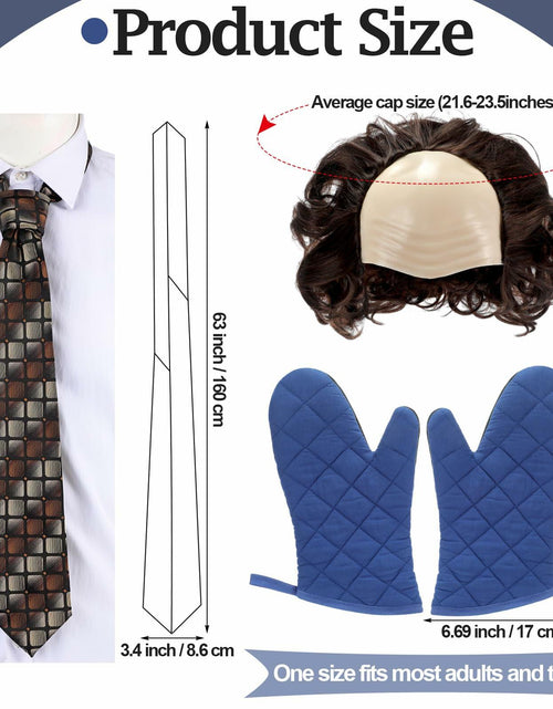 Load image into Gallery viewer, Yearntown Halloween Bald Man Costume Set Brown Wig Bald Cap Gloves One Size

