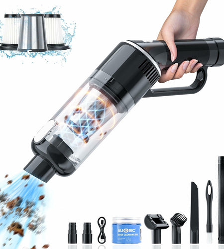 ALIOBC Car Vacuum Cleaner Cordless Handheld 9kpa Portable Black