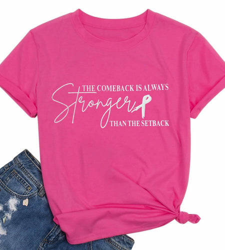 FYAPHION Breast Cancer Awareness Shirt Pink Ribbon Support Tee 08 Pink Size S