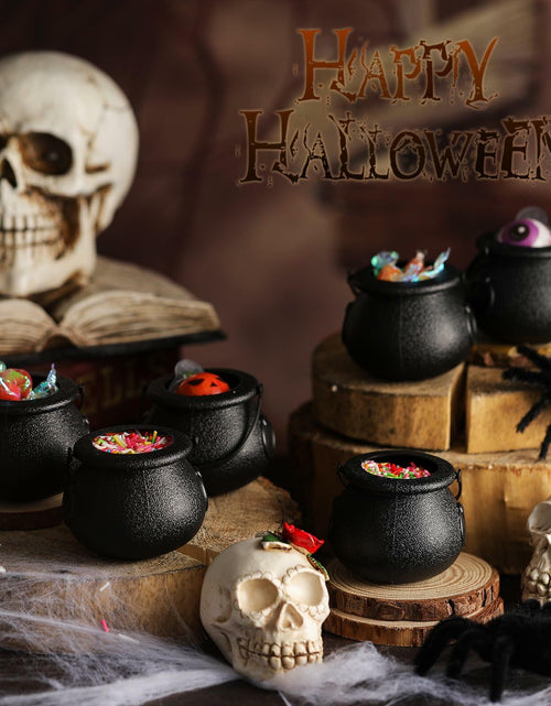 Load image into Gallery viewer, Meanplan Halloween Witch Party Favors Black Mini Cauldrons 2.8" 12pcs
