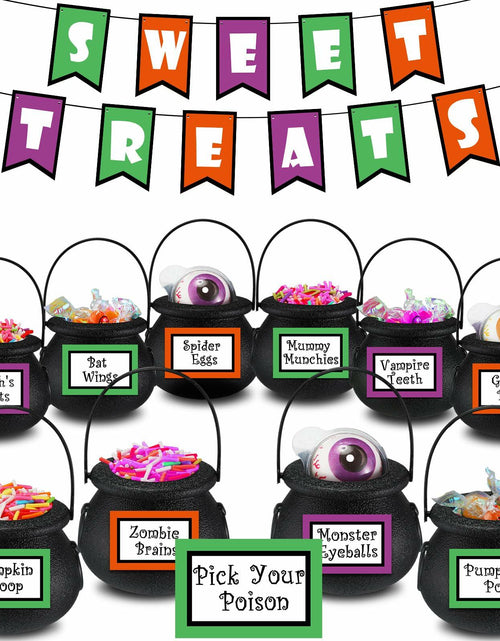 Load image into Gallery viewer, Meanplan Halloween Witch Party Favors Black Mini Cauldrons 2.8" 12pcs
