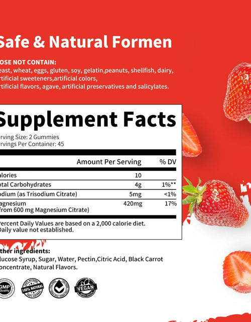 Load image into Gallery viewer, BestBy09/26 ElevateLife Magnesium Citrate Gummies 420mg 90 Vegan Strawberry
