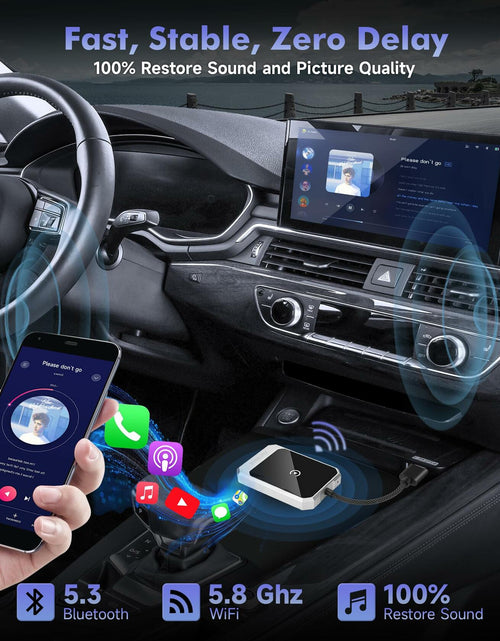 Load image into Gallery viewer, Aurwenk Wireless CarPlay Adapter for iPhone Mini Dongle Silver Plug &amp; Play
