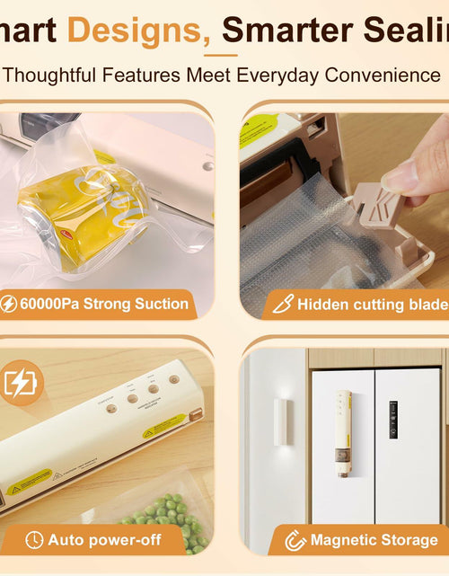 Load image into Gallery viewer, EUUZ 2-in-1 Vacuum Sealer with 40 Bags, Automatic, Beige, Handheld &amp; Countertop
