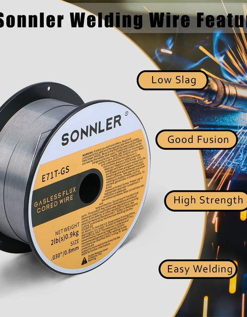 Load image into Gallery viewer, SONNLER Flux Core Welding Wire E71T-GS .030 0.8mm 2LB Carbon Steel
