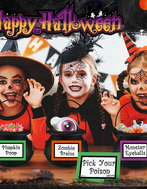 Load image into Gallery viewer, Meanplan Halloween Witch Party Favors Black Mini Cauldrons 2.8" 12pcs
