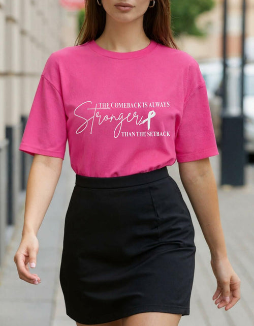 Load image into Gallery viewer, FYAPHION Breast Cancer Awareness Shirt Pink Ribbon Support Tee 08 Pink Size S
