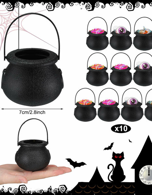 Load image into Gallery viewer, Meanplan Halloween Witch Party Favors Black Mini Cauldrons 2.8" 12pcs
