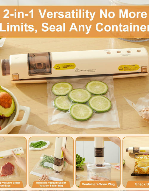 Load image into Gallery viewer, EUUZ 2-in-1 Vacuum Sealer with 40 Bags, Automatic, Beige, Handheld &amp; Countertop
