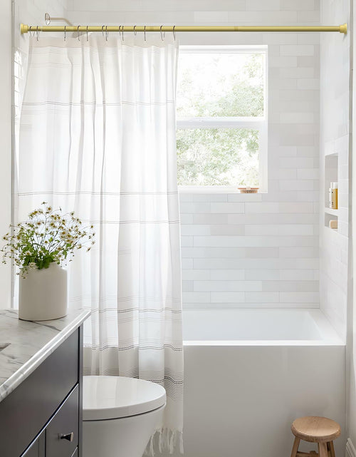 Load image into Gallery viewer, Fvonzn Adjustable Gold Shower Curtain Rod 28-48in Non-Slip High Carbon Steel

