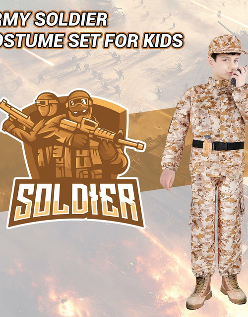 Load image into Gallery viewer, deAO Army Soldier Dress Up Costume Set with Helmet Yellow Size M
