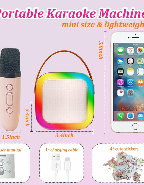 Load image into Gallery viewer, [Like New] KBG Mini Karaoke Machine Kids Bluetooth Speaker 2 Wireless Mics Black
