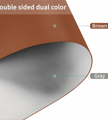Zinkooat Leather Desk Mat 12x60 Inch 1.8mm Thick Brown+Gray