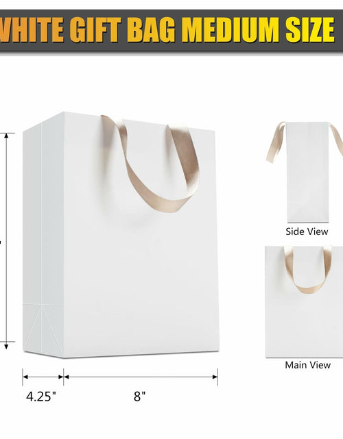 Load image into Gallery viewer, YUEYANG White Paper Gift Bags with Handles 8x4.25x10 inch 20Pcs
