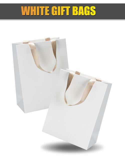 Load image into Gallery viewer, YUEYANG White Paper Gift Bags with Handles 8x4.25x10 inch 20Pcs
