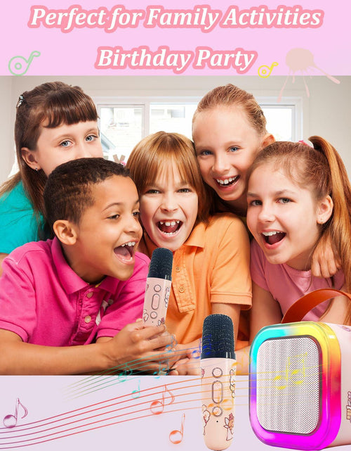 Load image into Gallery viewer, [Like New] KBG Mini Karaoke Machine Kids Bluetooth Speaker 2 Wireless Mics Black
