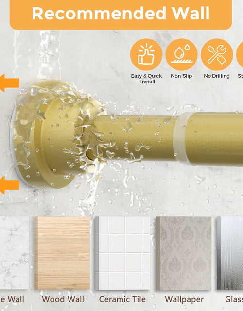 Load image into Gallery viewer, Fvonzn Adjustable Gold Shower Curtain Rod 28-48in Non-Slip High Carbon Steel
