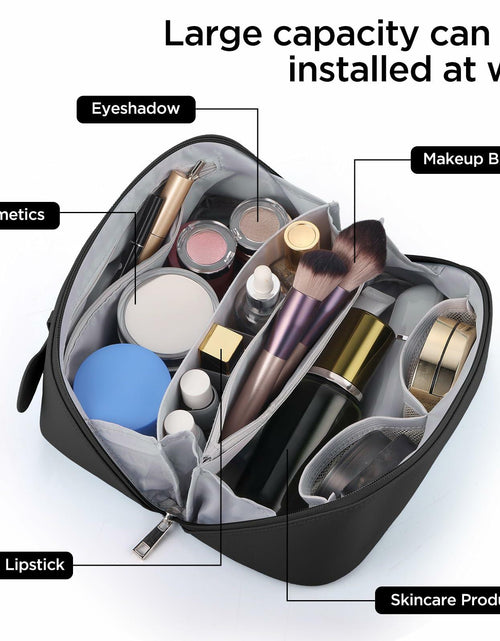 Load image into Gallery viewer, GAGAKU Large Travel Makeup Bag Waterproof Cosmetic Organizer Black
