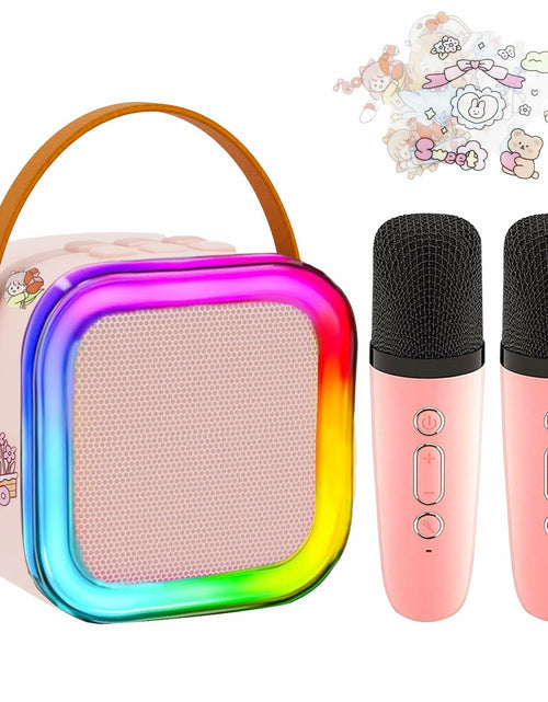 Load image into Gallery viewer, [Like New] KBG Mini Karaoke Machine Kids Bluetooth Speaker 2 Wireless Mics Black
