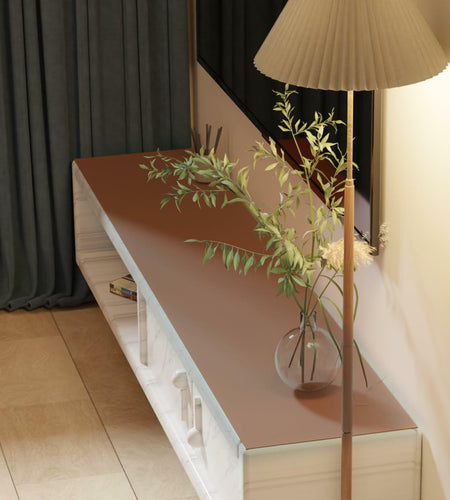 Zinkooat Leather Desk Mat 12x60 Inch 1.8mm Thick Brown+Gray